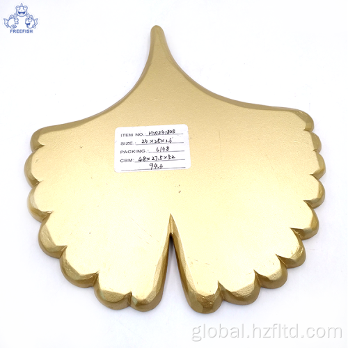 China Antique gold leaf shaped Resin TrayJewelry Dish Supplier